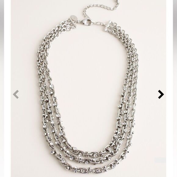 Chico’s Silvertone Chain-Detail Multi Strand Necklace - Picture 4 of 12